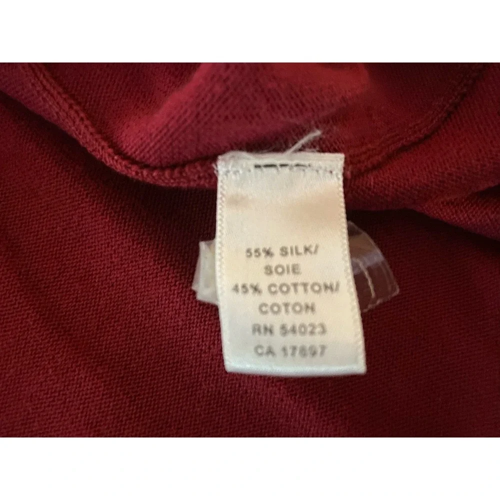 Banana Republic Polo Sweater Men's Large Red Silk Cotton Blend